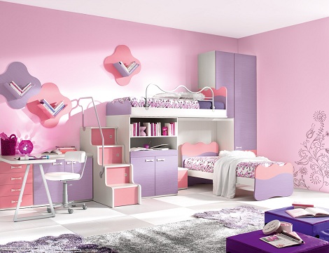 habitaciones-literas-tren-rosa habitaciones literas tren rosa