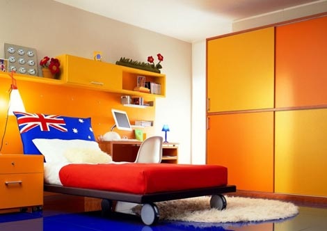 habitaciones infantiles a todo color naranja amarillo