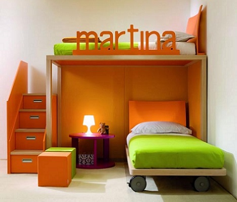 habitaciones infantiles a todo color naranja