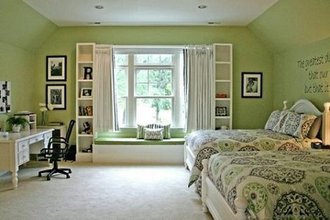Dormitorio chicas en verde