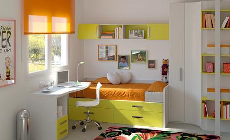 Dormitorio juvenil de colores