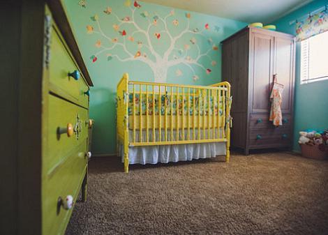 Dormitorio turquesa bebé