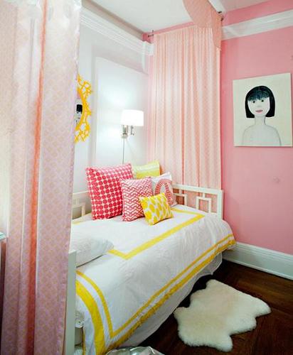 Habitación de niña rosa