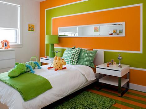 dormitorio-infantil-naranja Dormitorio infantil naranja