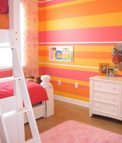 dormitorio-naranja-rayas Dormitorio naranja de rayas